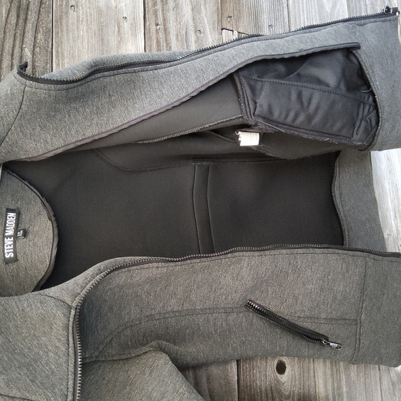 Steve Madden Charcoal Zip-Up Jacket Size Small Petite 7/8 - Picture 9 of 9